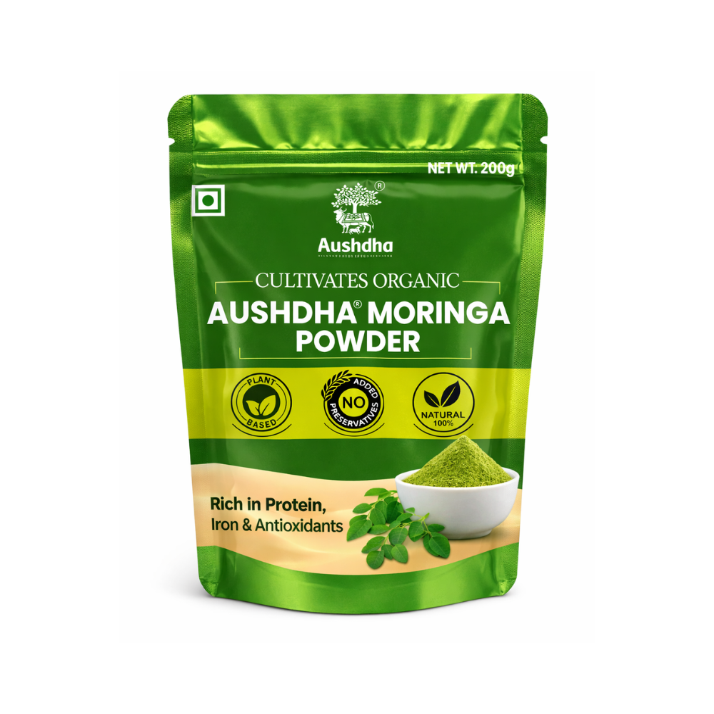 Aushdha Moringa Powder 200g | 100% Natural Plant Based Superfood | No Preservatives