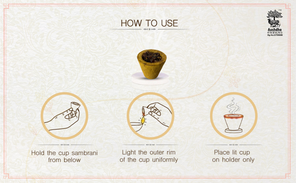 Aushdha Vedic Hawan Cup - 15 Natural Cow Dung Cups with Holder