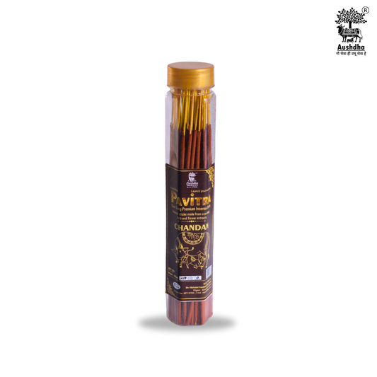 Aushdha Pavitra Cow Dung Premium Incense Sticks – 100g (Chandan Fragrance)