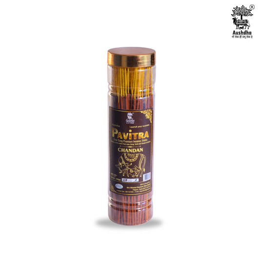 Aushdha Pavitra Cow Dung Premium Incense Sticks – 250g (Chandan Fragrance)
