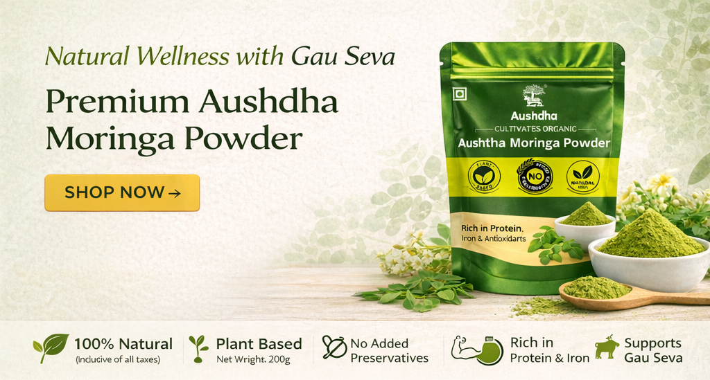Aushdha Moringa Powder 200g | 100% Natural Plant Based Superfood | No Preservatives